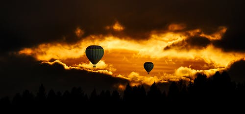 Hot air balloons at dawn